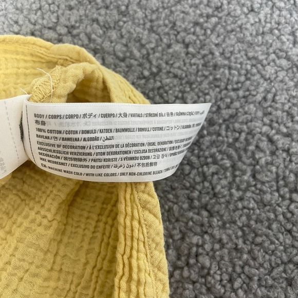 Abercrombie & Fitch Shirt Womens XS Oversized yellow gauze button up shirt - Picture 5 of 7